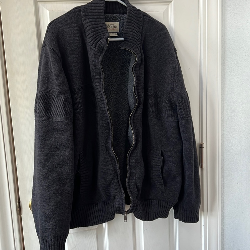 Boston Traders men's grey sweater jacket size XXl